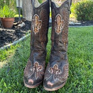 Corral Blingy Embroidered Western Cowboy Boots Sz 7